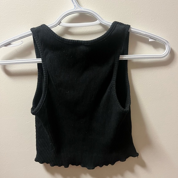 Black cropped tank top - Picture 2 of 2